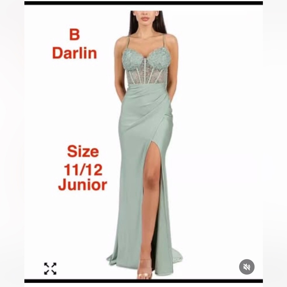 B. Darlin Women’s Juniors' Strappy Sequinned-Lace Maxi Dress